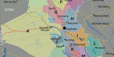 Žemėlapis Irako regionuose